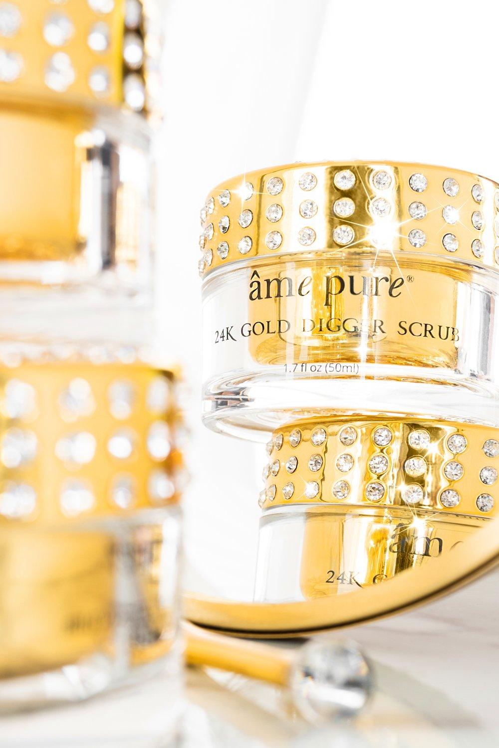 âme pure  24K Gold Digger Scrub - Luxuriöse und zarte Gesichtpeeling mit reinen 24K Goldflocken und Vitamin E 