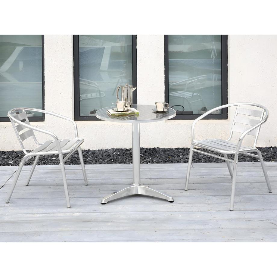 Vente-unique Gartentisch rund Aluminium MONTMARTRE  