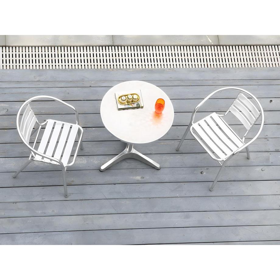 Vente-unique Gartentisch rund Aluminium MONTMARTRE  