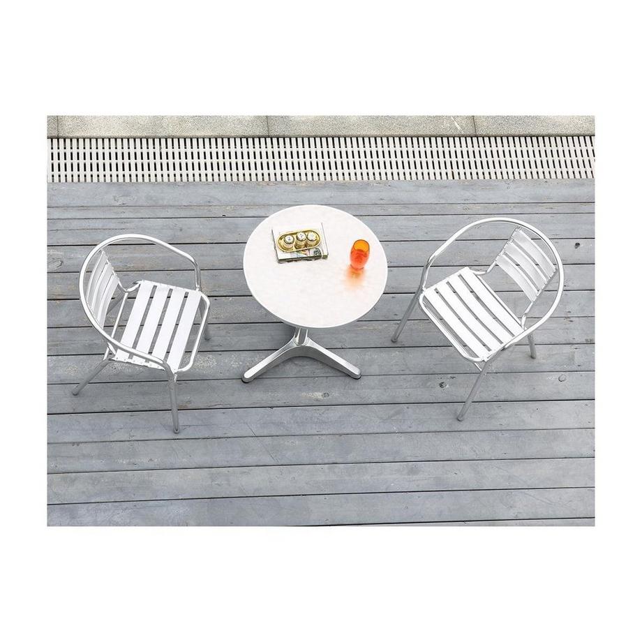 Vente-unique Gartentisch rund Aluminium MONTMARTRE  