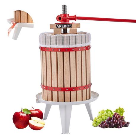 Arebos  Obstpresse 18L Maischepresse Weinpresse Apfelpresse Fruchtpresse 