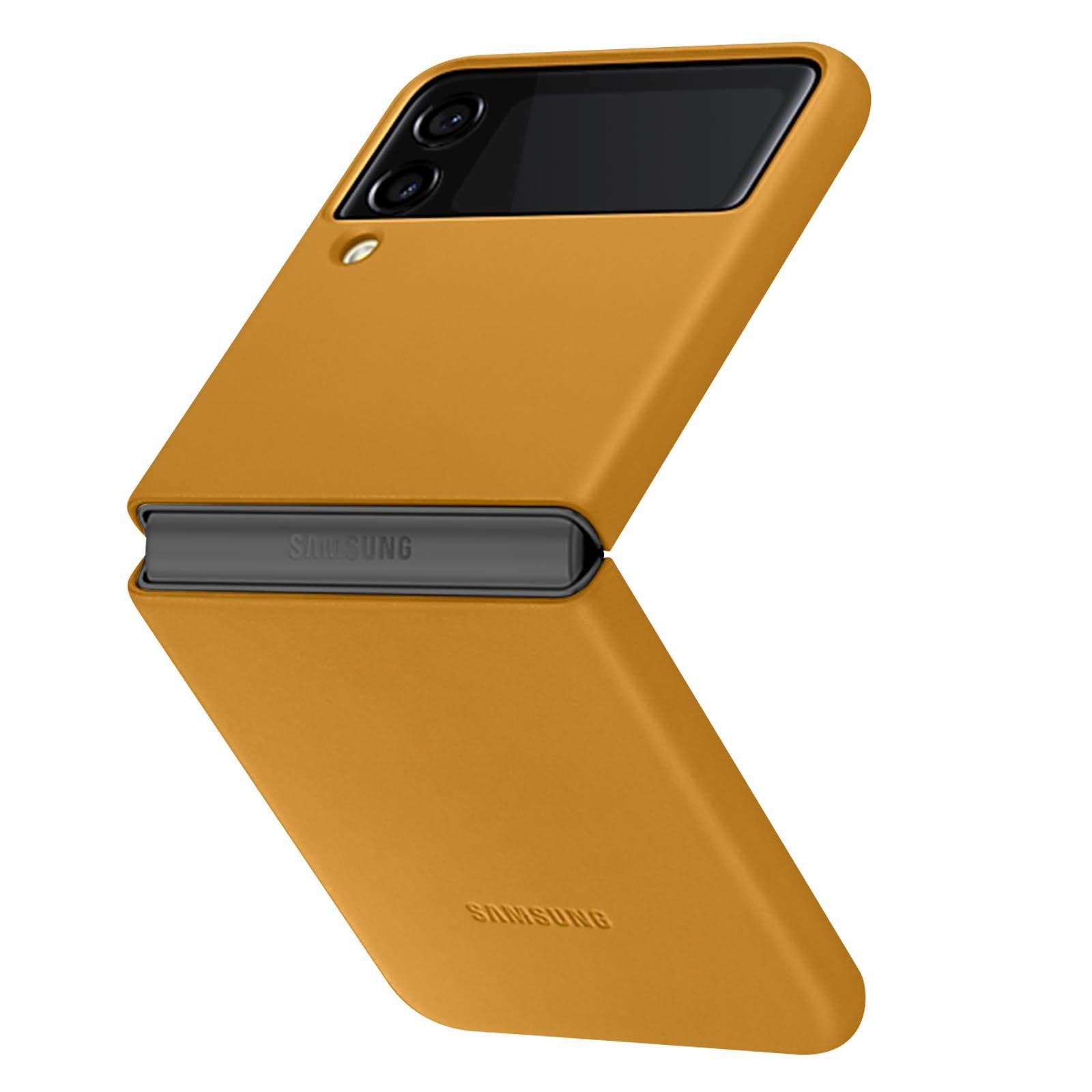 Image of Leather Cover Galaxy Z Fold3 Gelbbraun