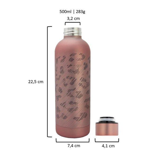 T&N  Edelstahl Trinkflasche Leopard (Roségold, 0.5 l) 