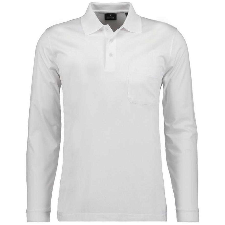 Poloshirt  Bequem sitzend-Soft Knit Polo Knopf Langarm