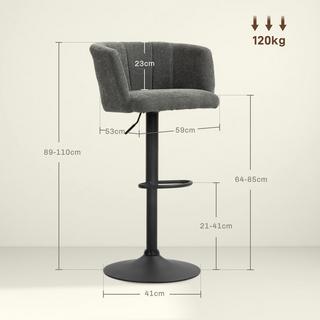 HOMCOM Tabourets de bar  