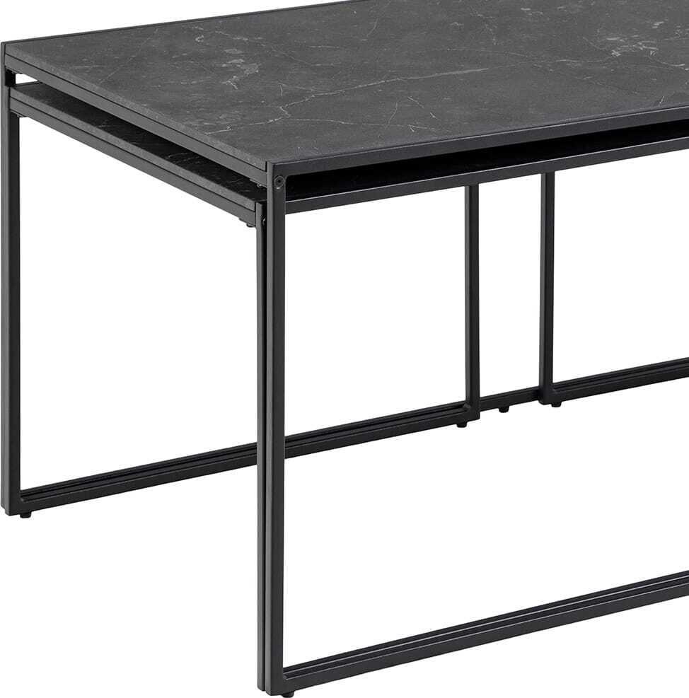 mutoni Ensemble de tables basses Eternity noir (3 pièces)  