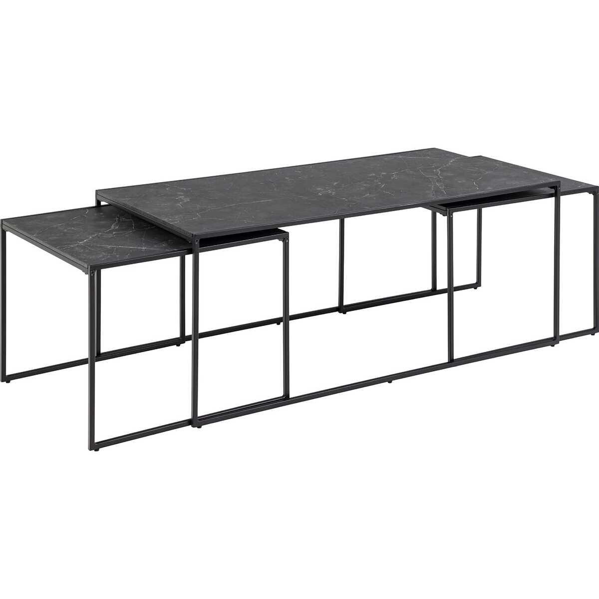 mutoni Ensemble de tables basses Eternity noir (3 pièces)  