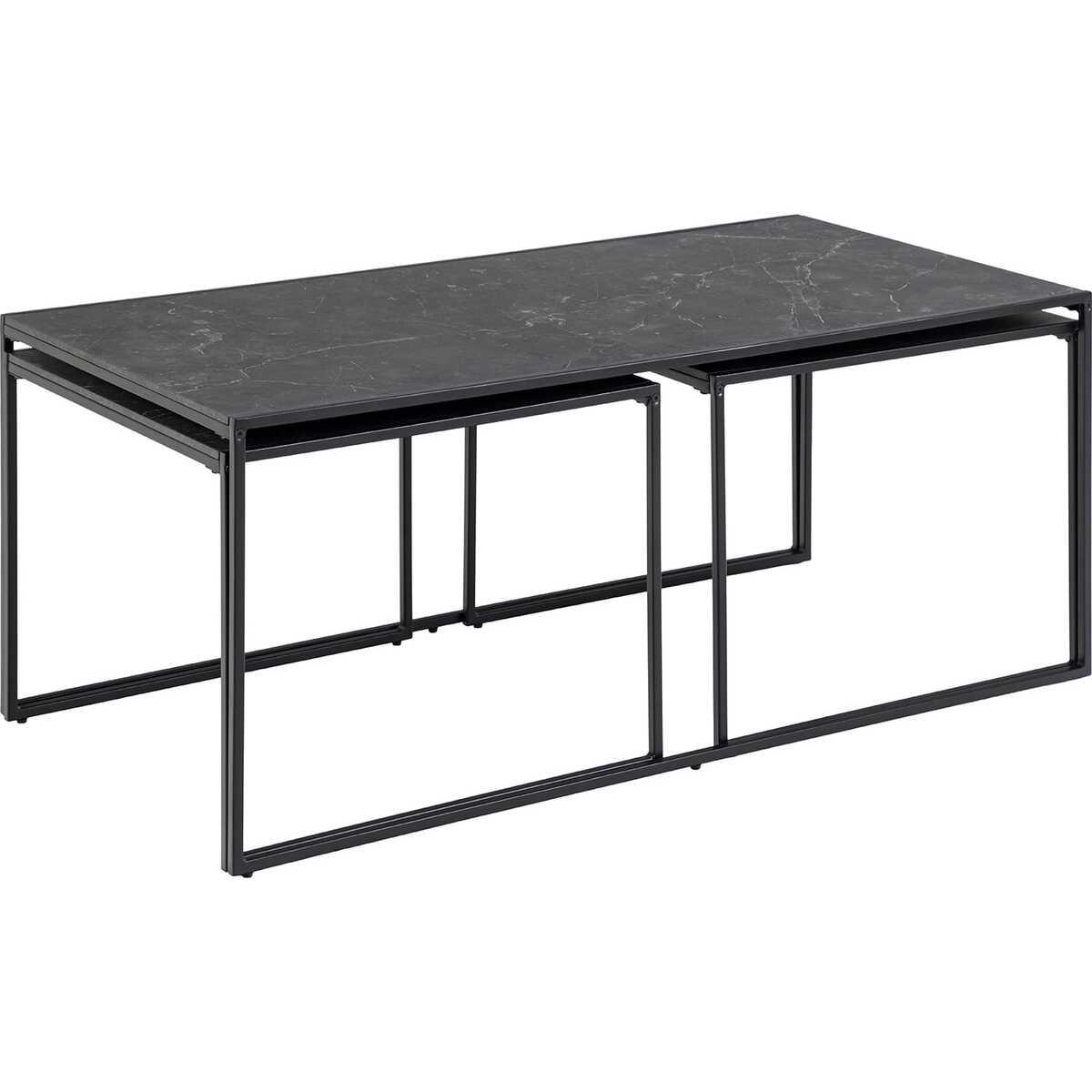 mutoni Ensemble de tables basses Eternity noir (3 pièces)  