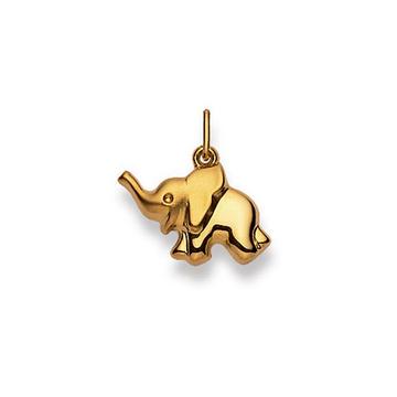 Anhänger Elefant Gelbgold 750, 16x16mm