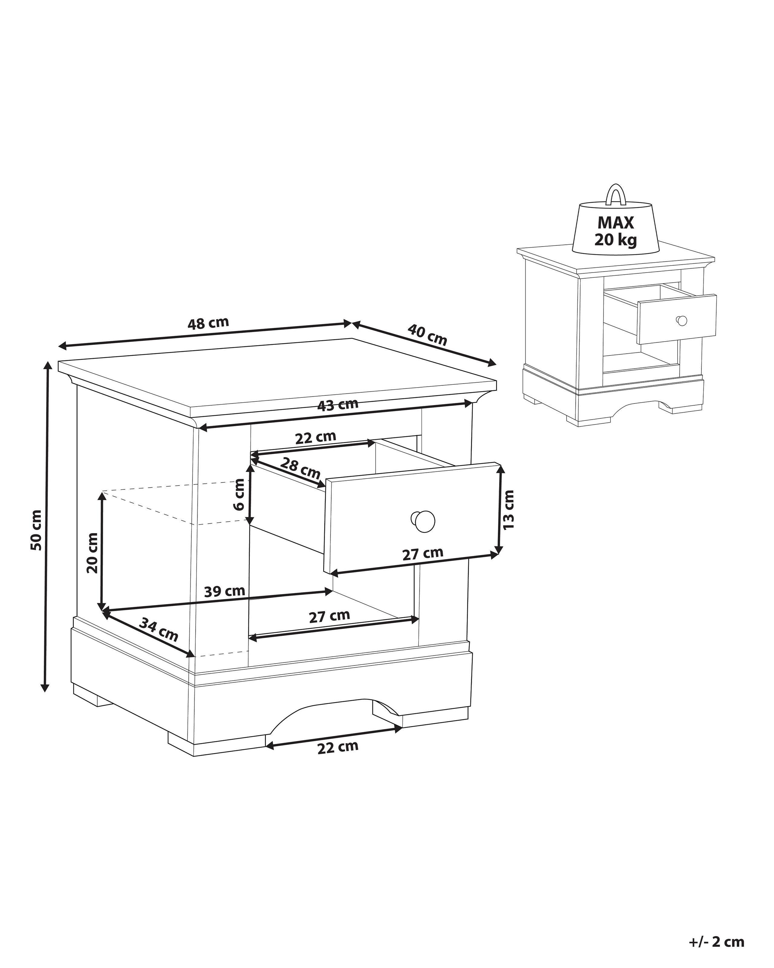 Beliani Comodino en Truciolato Classico WINGLAY  