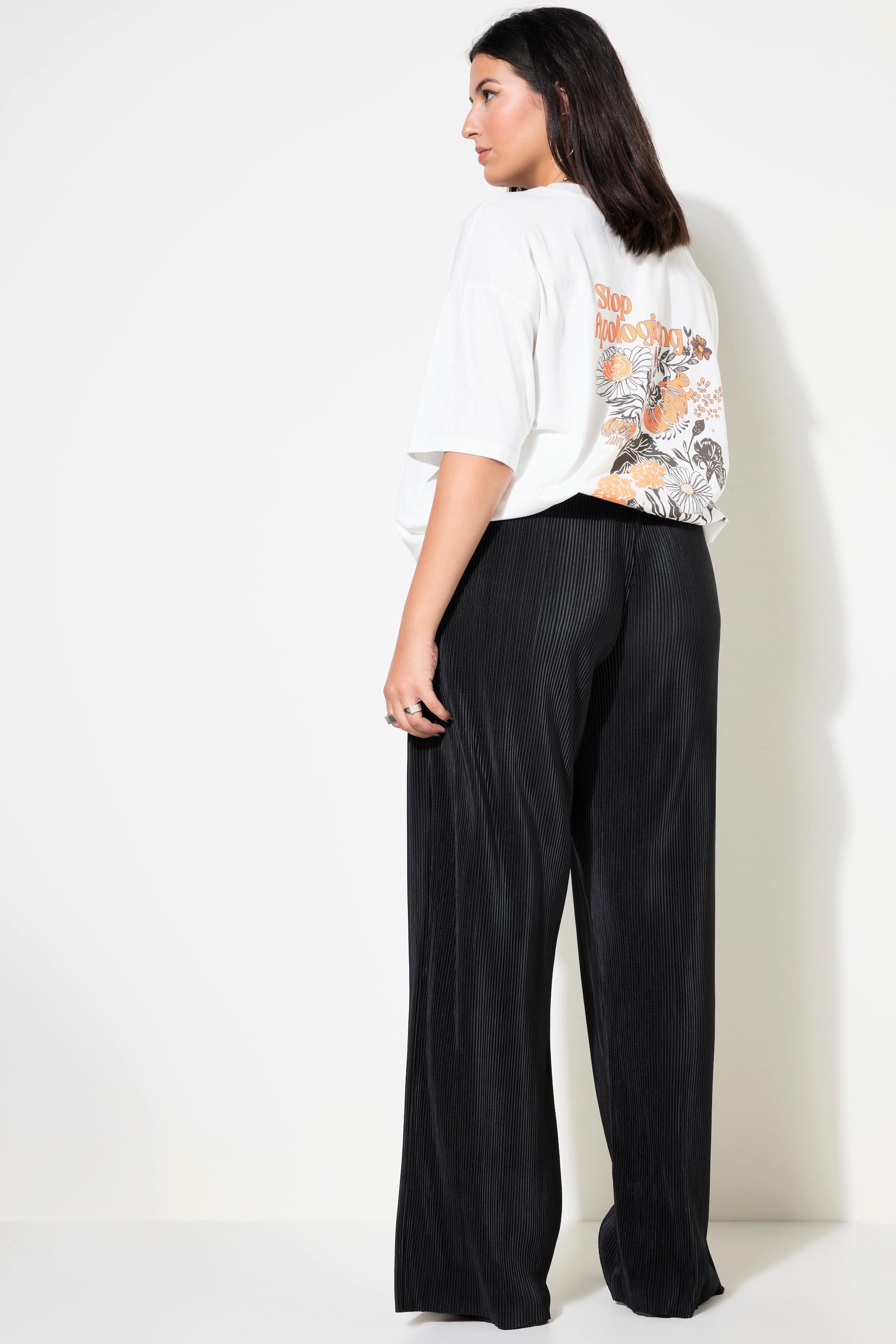 Studio Untold  Pantalon plissé, taille haute, coupe Wide Legs, imprimé léopard 