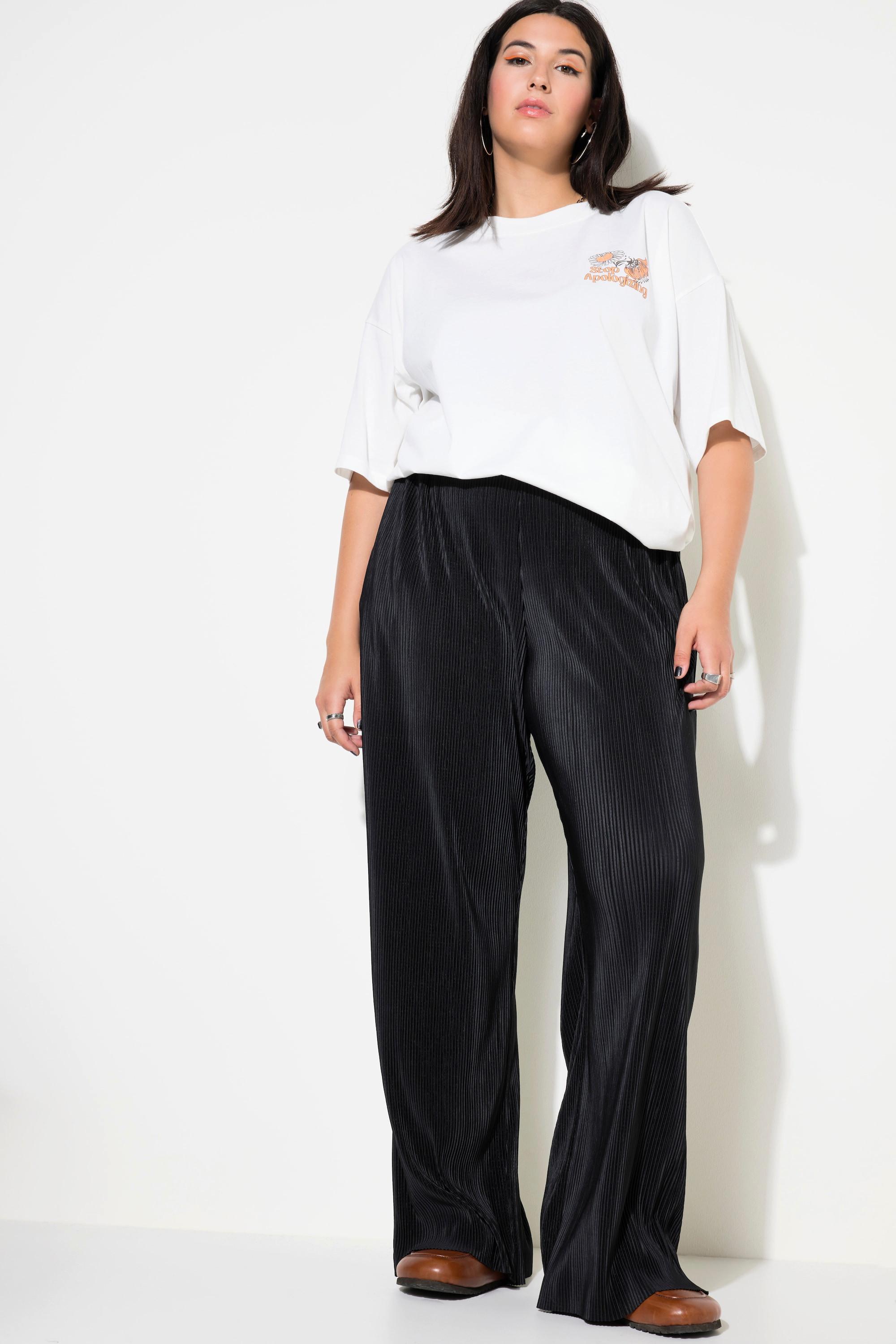 Studio Untold  Pantalon plissé, taille haute, coupe Wide Legs, imprimé léopard 