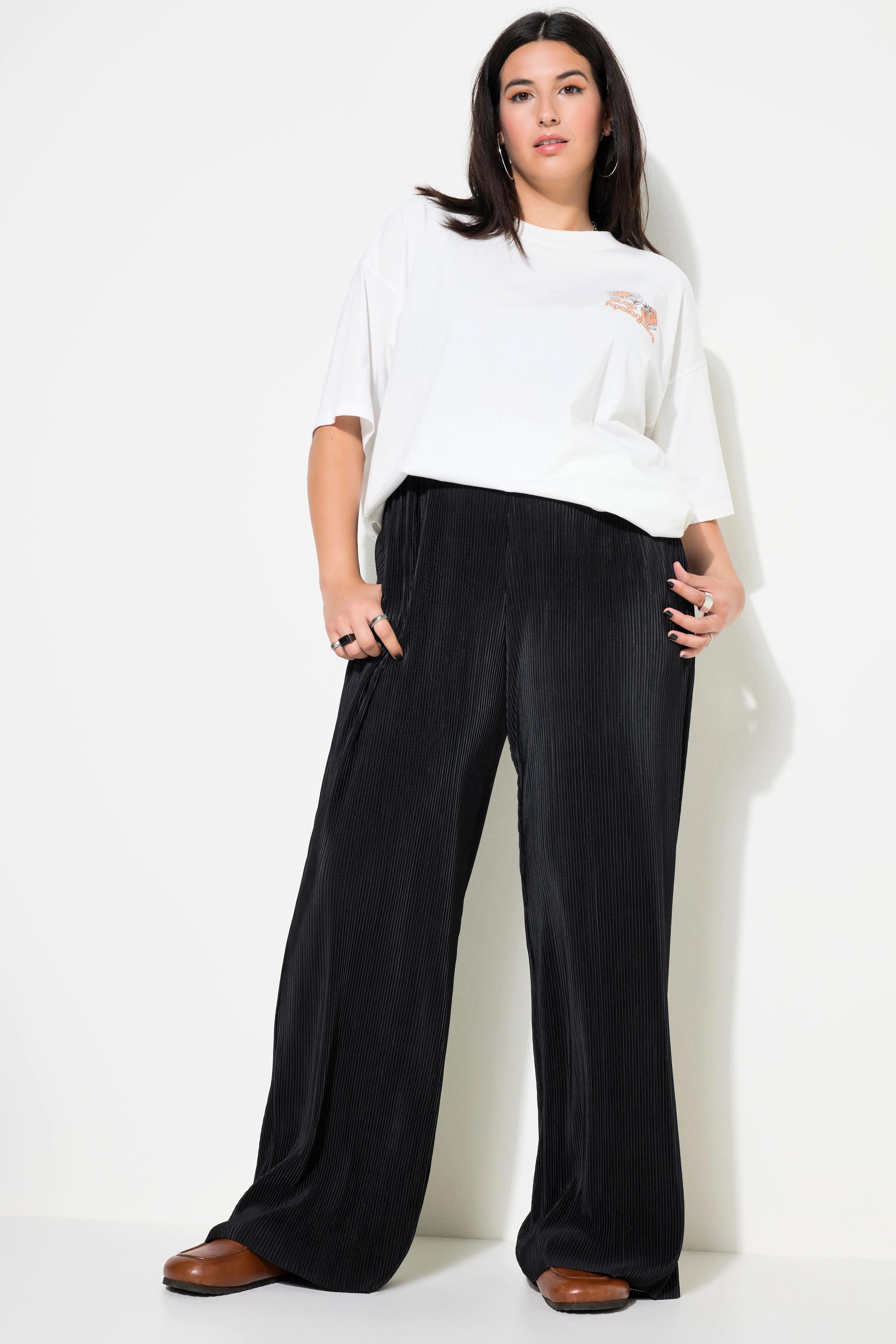 Studio Untold  Pantalon plissé, taille haute, coupe Wide Legs, imprimé léopard 