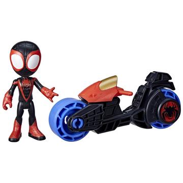 Marvel Spidey e I Suoi Fantastici Amici, action figure di Miles Morales, motocicletta giocattolo, giocattoli per bambini e bambine dai 3 anni in su