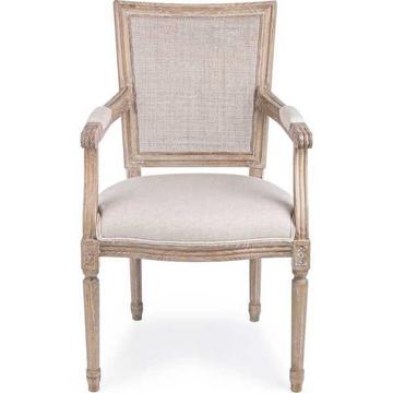 Sedia imbottita con braccioli Liliane Beige