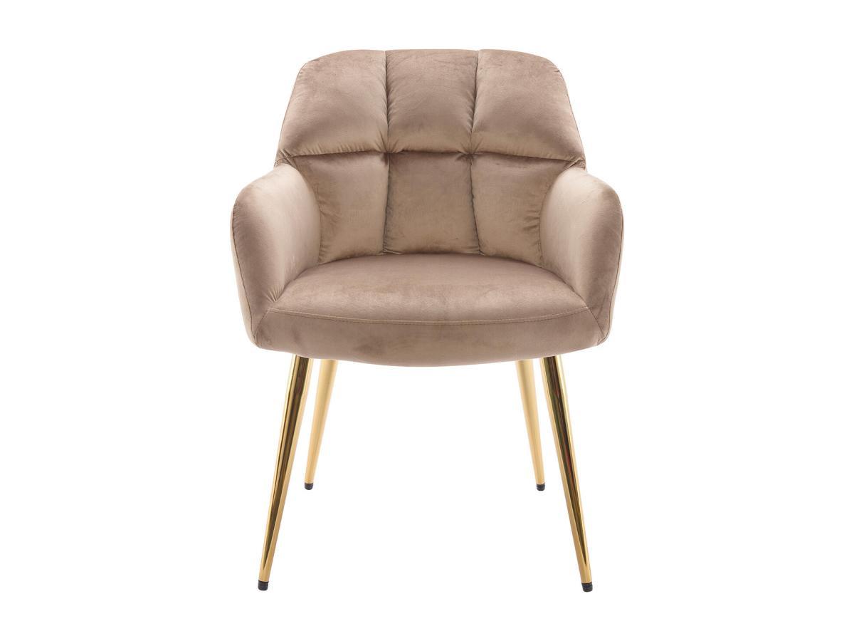 PASCAL MORABITO Lot de 2 chaises avec accoudoirs - Velours et métal doré - Beige - PEGA de Pascal MORABITO  