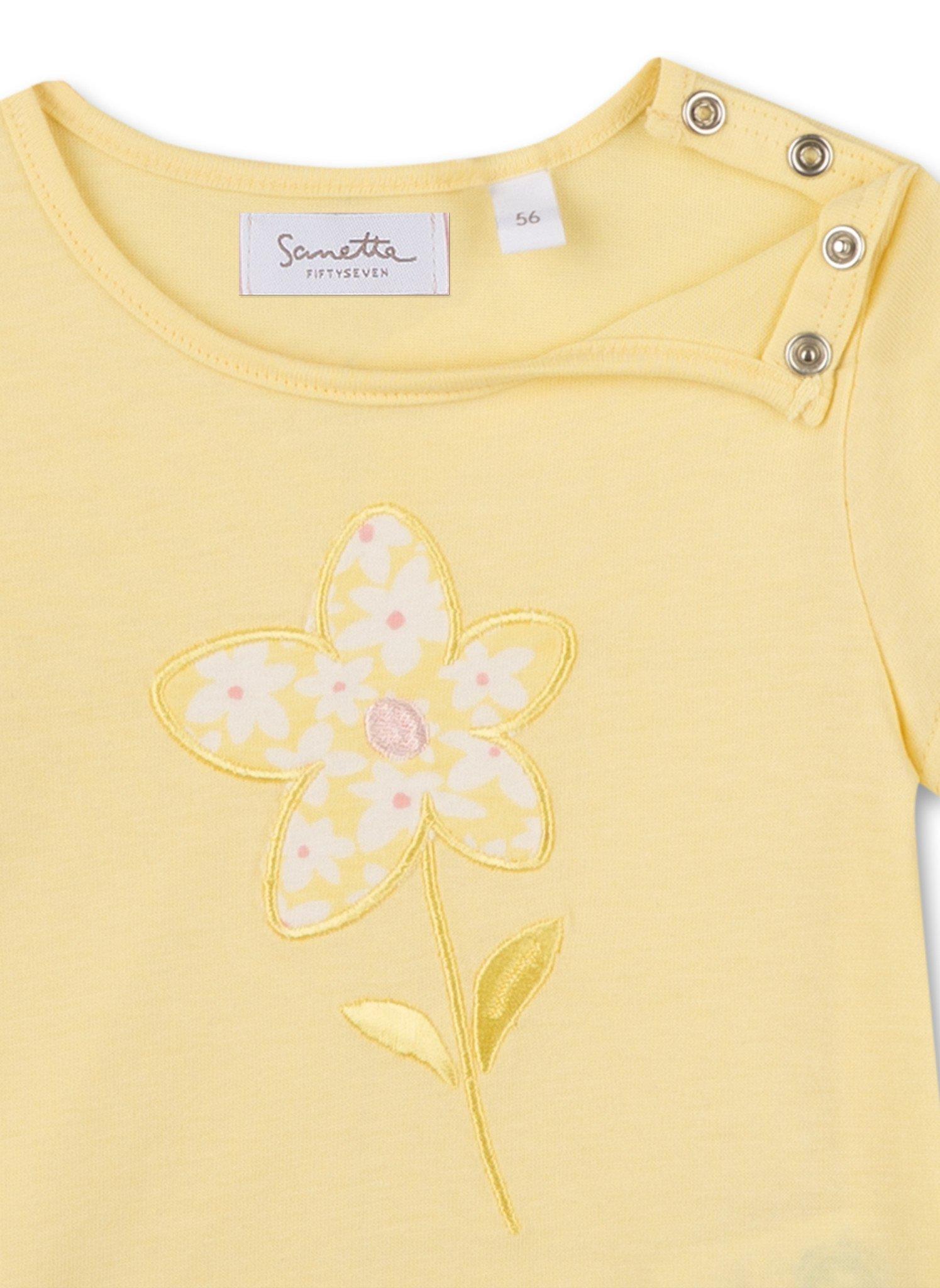 Sanetta Fiftyseven  Baby Mädchen T-Shirt Blume gelb 