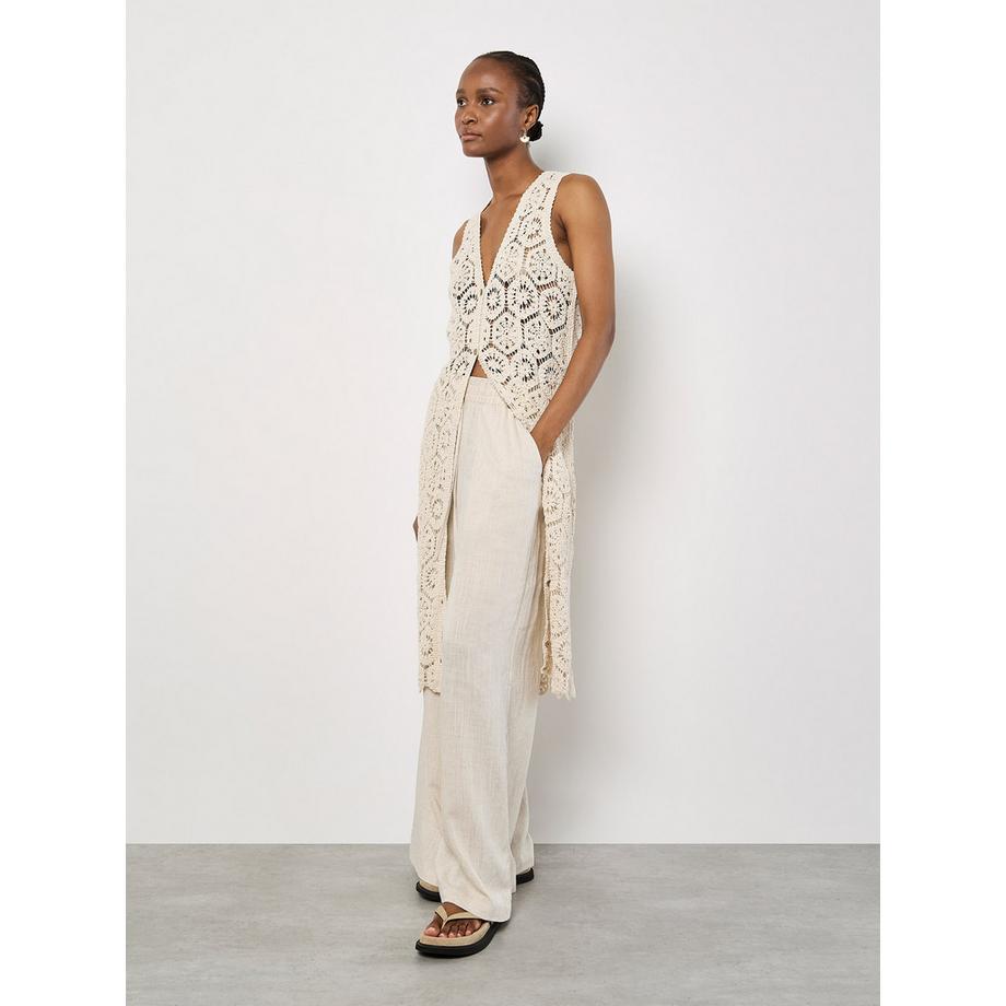 APRICOT Cardigan lungo senza maniche all'uncinetto  