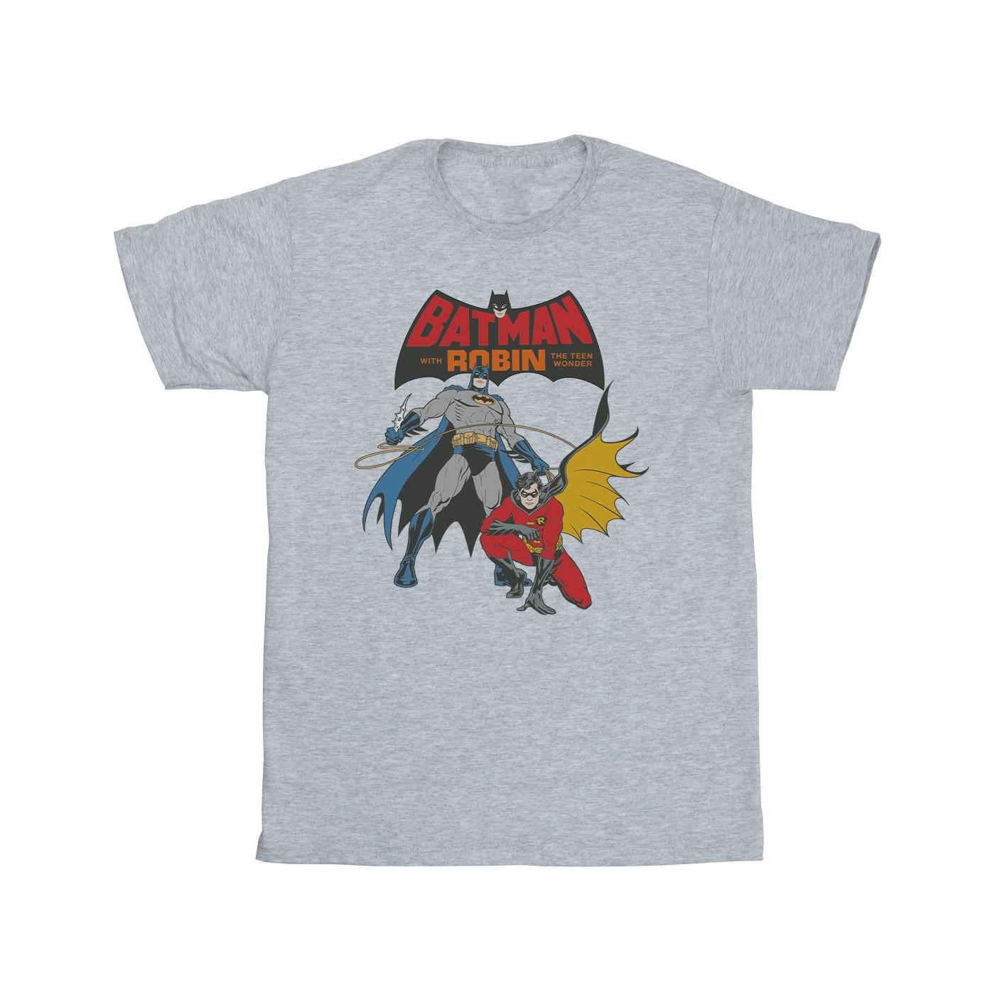 Image of Batman And Robin Tshirt Jungen Grau 128