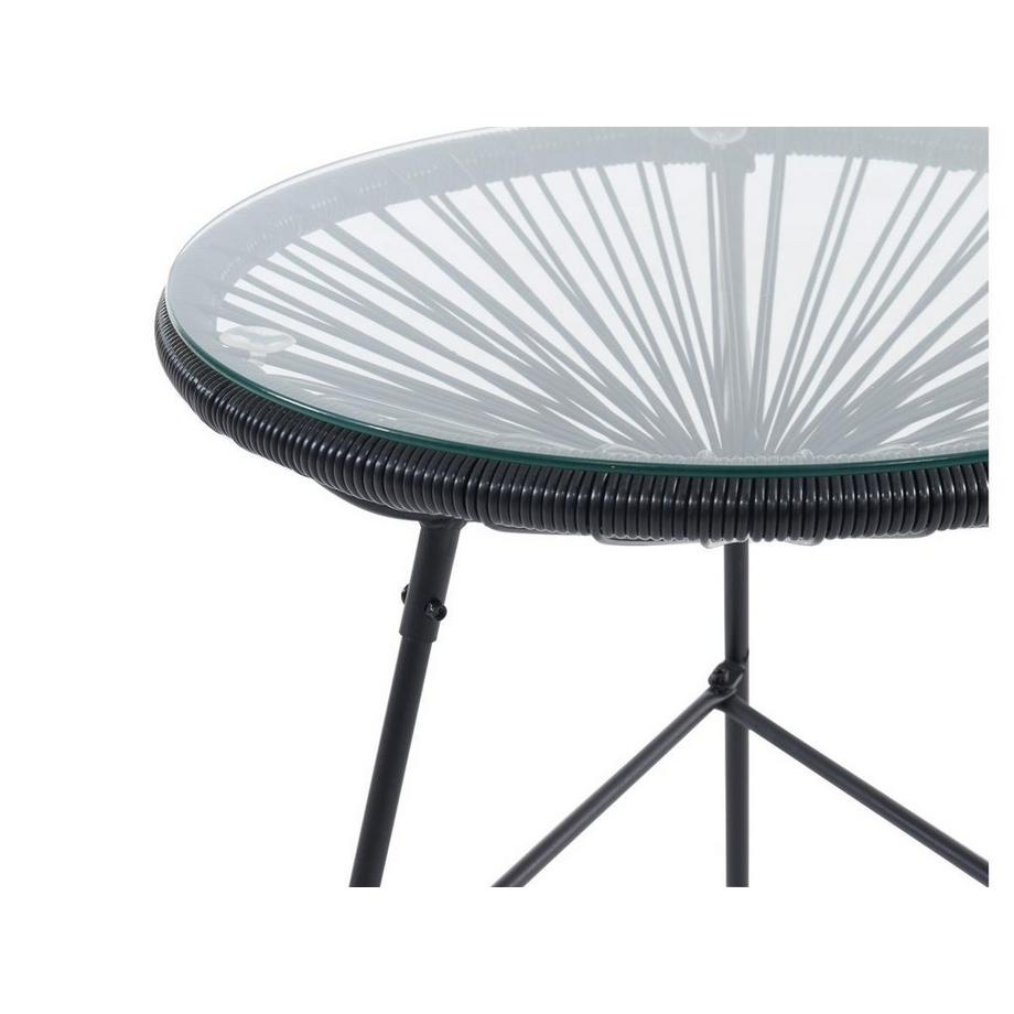 Vente-unique Table de jardin en fils de résine tressés - Noir - ALIOS III de MYLIA  