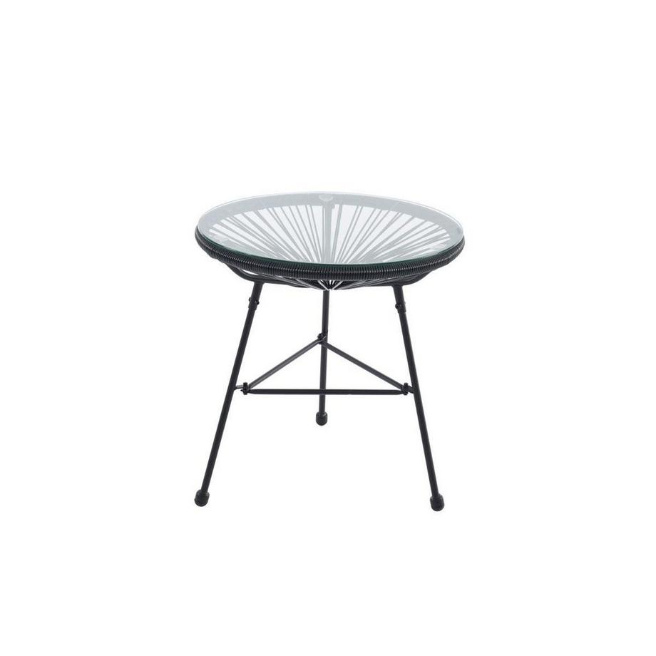 Table de jardin en fils de résine tressés - Noir - ALIOS III de MYLIA
