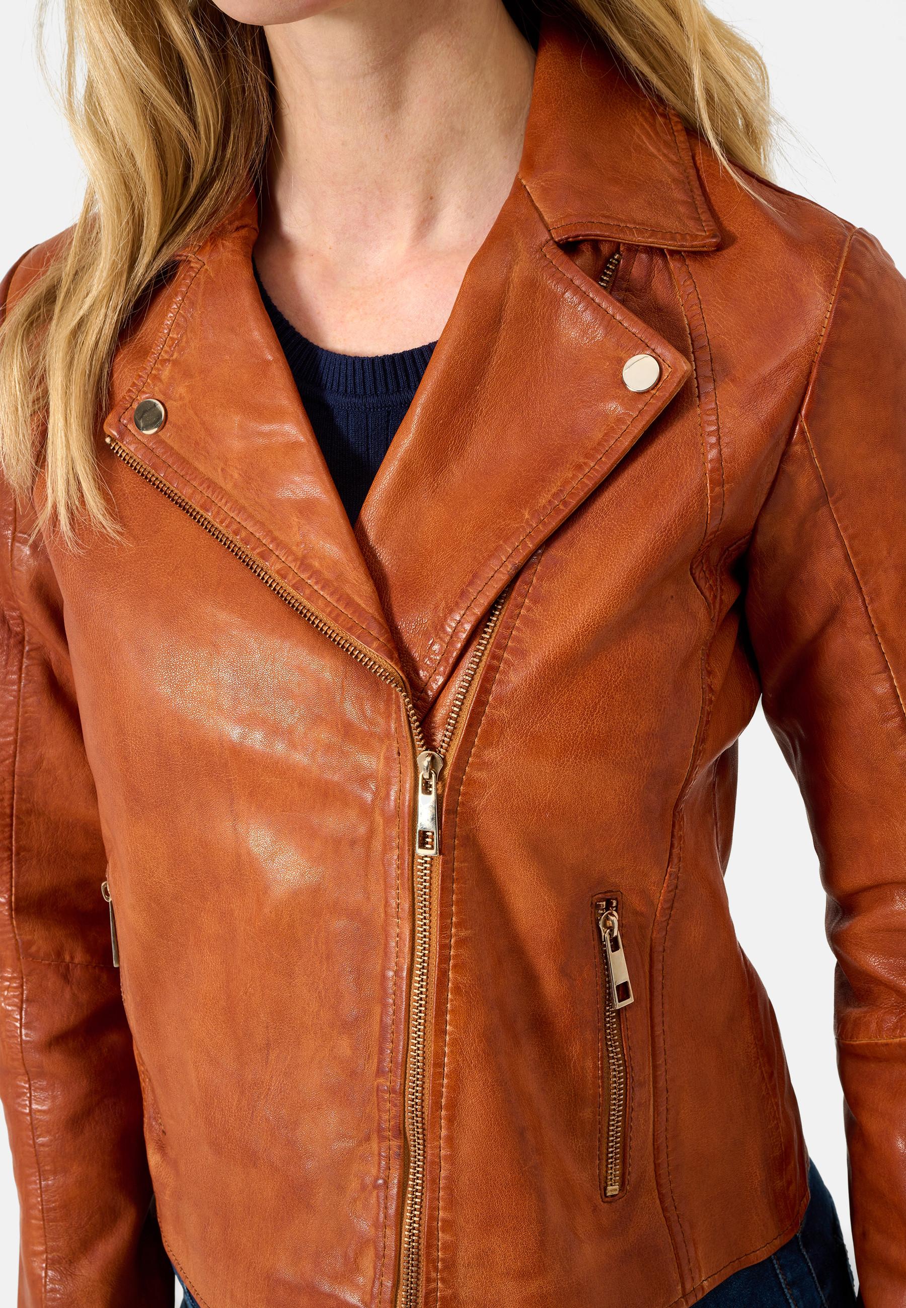 RICANO  Lederjacke, Bikerjacke mit Reverskragen 