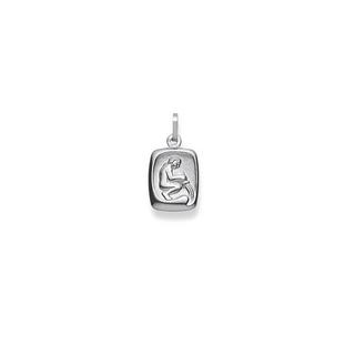 MUAU Schmuck  Pendentif signe du zodiaque verseau en or blanc 750, 19x10mm 