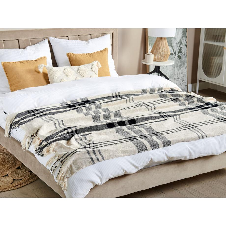 Beliani Yuvali Couverture en Coton Boho  