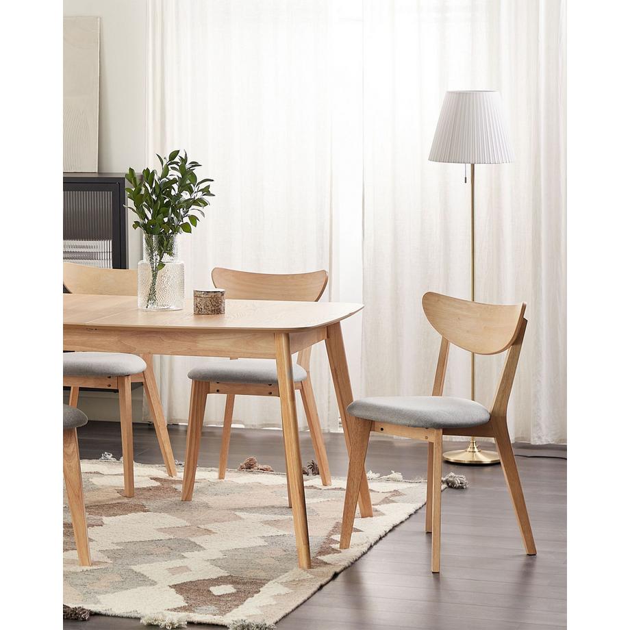 Beliani Lot de 2 chaises de salle à manger en Bois d'hévéa Traditionnel ERIE  