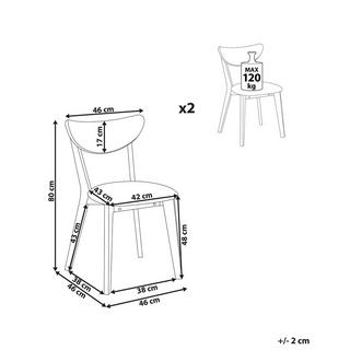 Beliani Lot de 2 chaises de salle à manger en Bois d'hévéa Traditionnel ERIE  