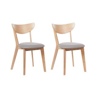 Beliani Set mit 2 Stühlen aus Gummibaumholz Klassisch ERIE  