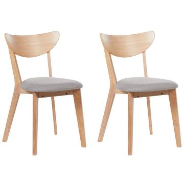Set mit 2 Stühlen aus Gummibaumholz Klassisch ERIE