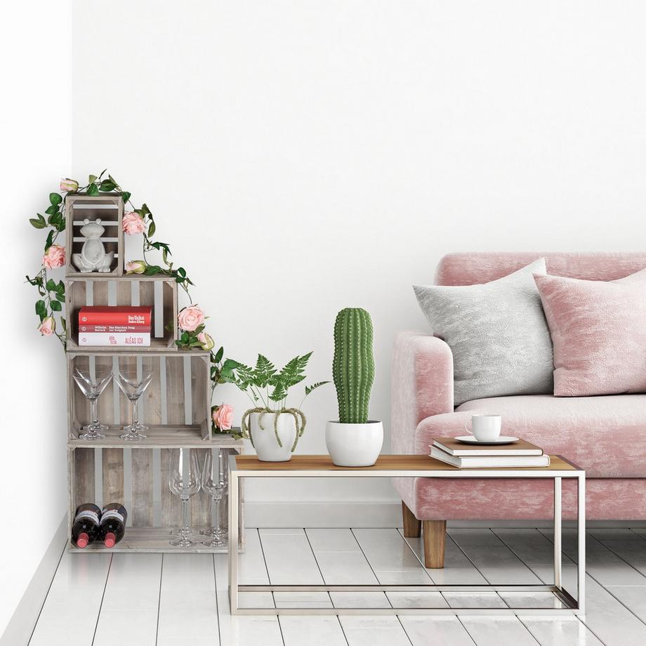 B2X Coffret en bois shabby - lot de 4  