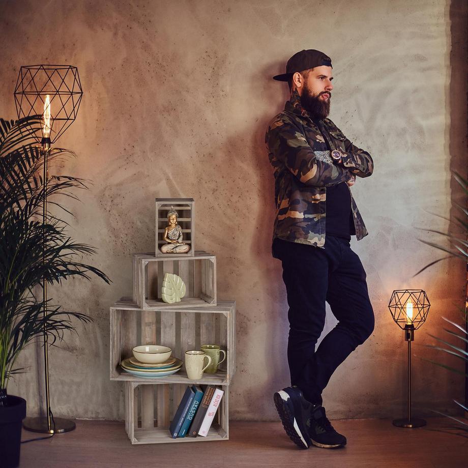 B2X Coffret en bois shabby - lot de 4  