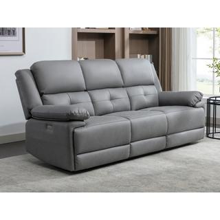 Vente-unique Relaxsofa elektrisch 3-Sitzer + Sessel - Stoff - Grau - DOLENE  