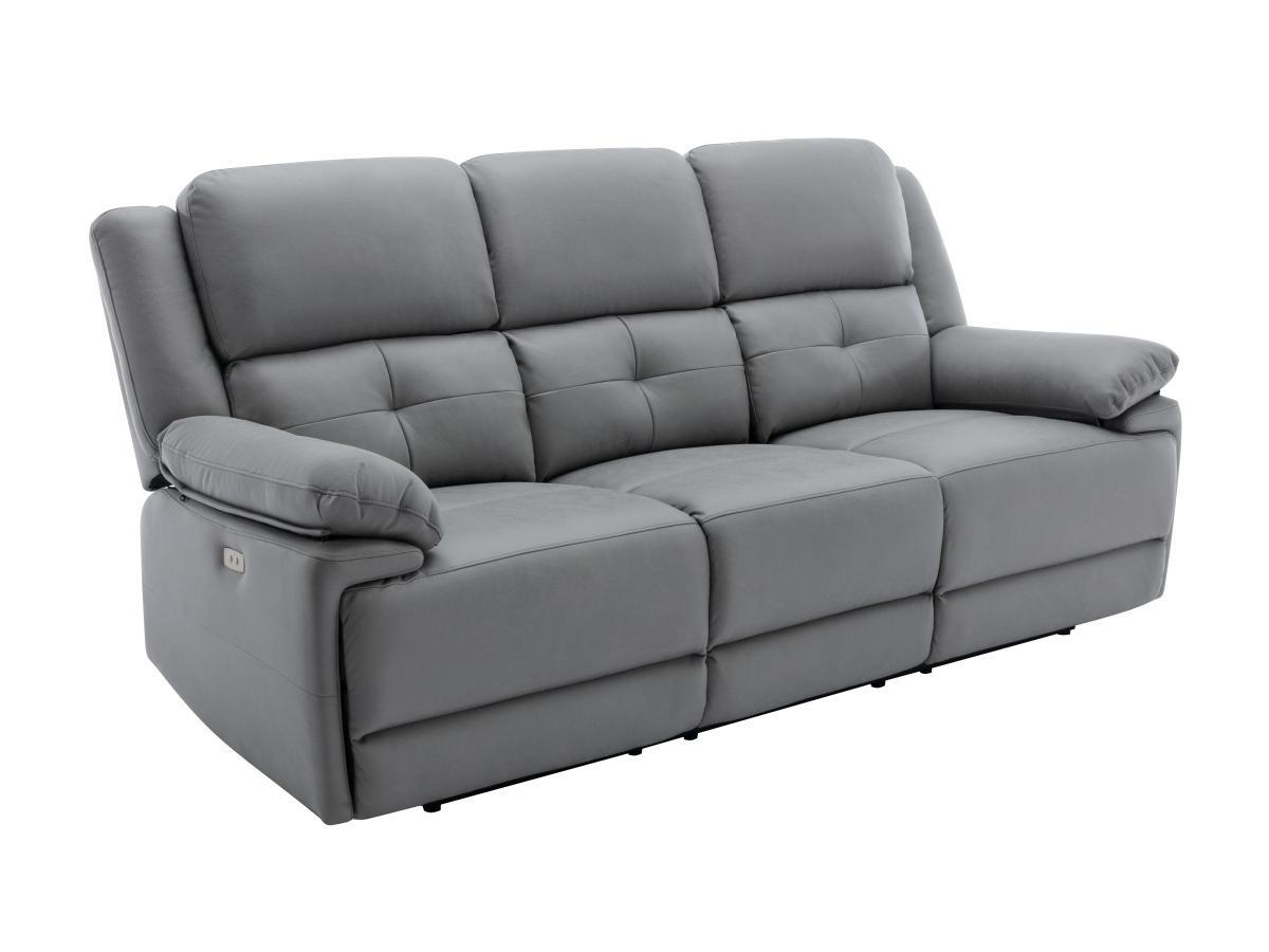 Vente-unique Relaxsofa elektrisch 3-Sitzer + Sessel - Stoff - Grau - DOLENE  