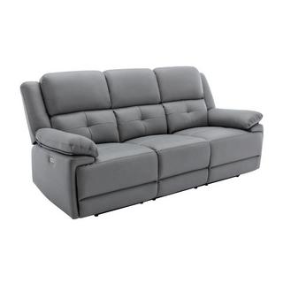 Vente-unique Relaxsofa elektrisch 3-Sitzer + Sessel - Stoff - Grau - DOLENE  