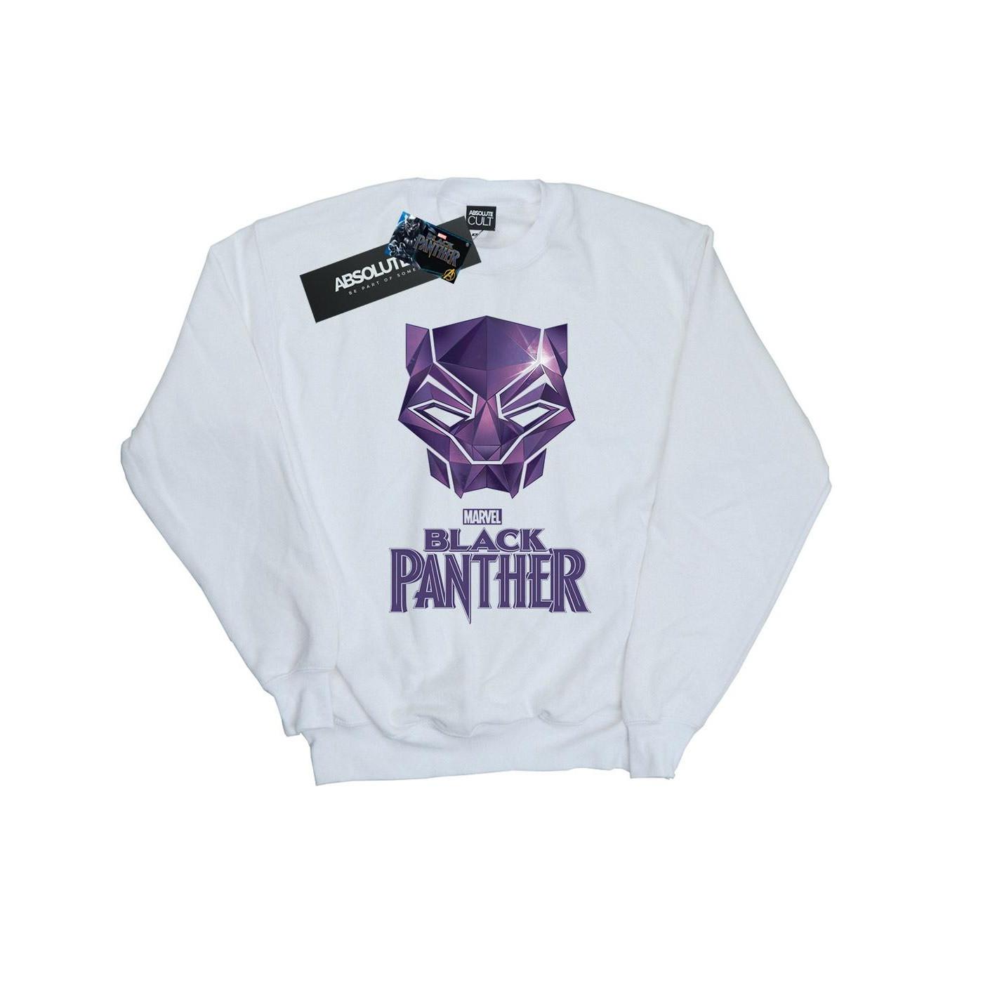 Image of Black Panther Mask Logo Sweatshirt Damen Weiss XXL