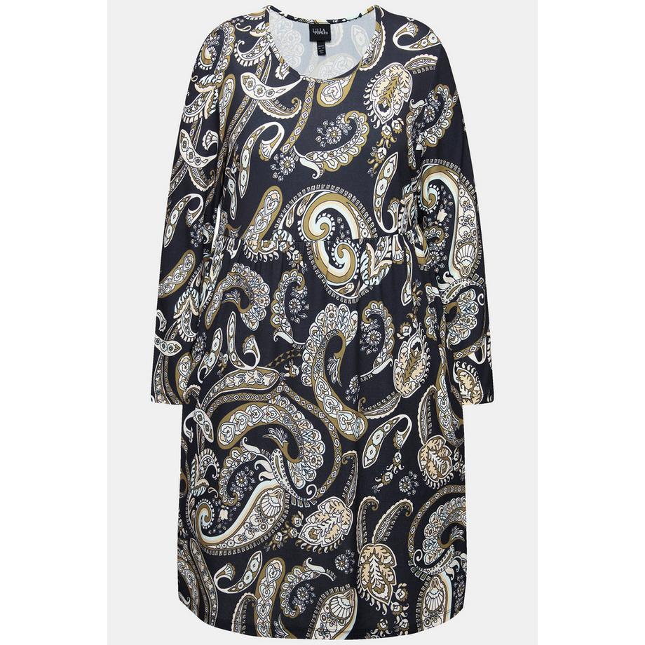 Ulla Popken Jerseykleid Paisley A-Linie Langarm  