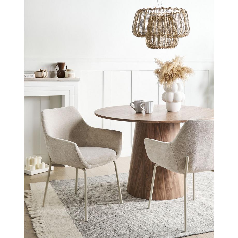 Beliani Lot de 2 chaises de salle à manger en Tissu chenille Minimaliste BOWDON  