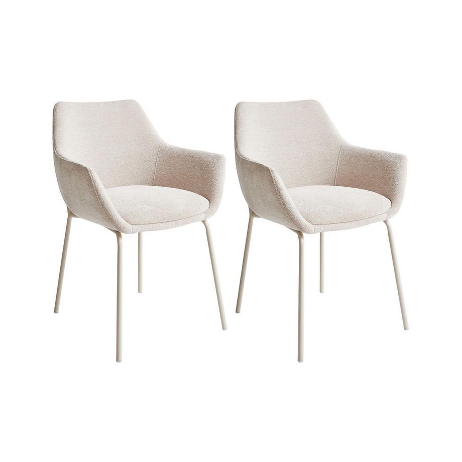Lot de 2 chaises de salle à manger en Tissu chenille Minimaliste BOWDON