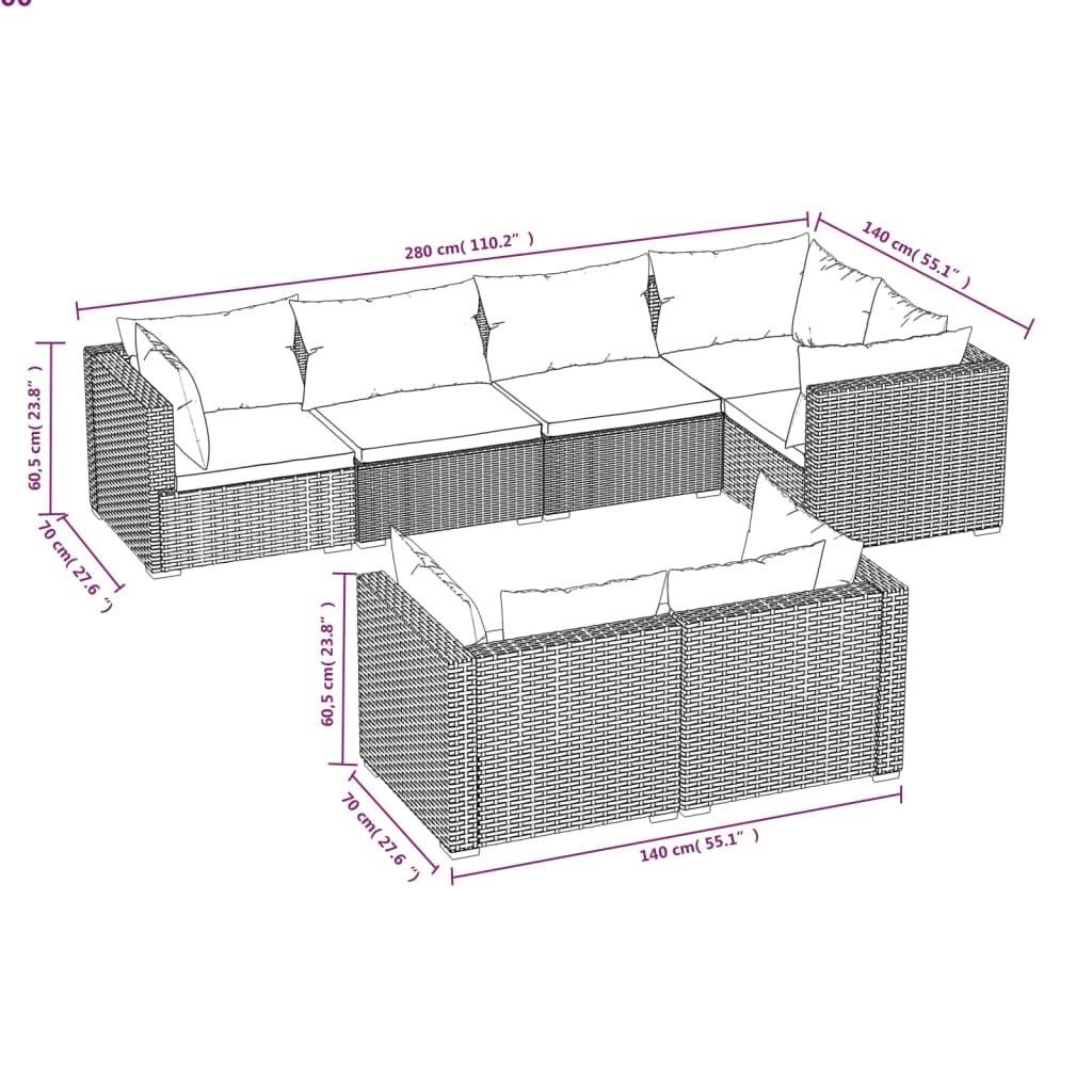 VidaXL Garten lounge set poly-rattan  