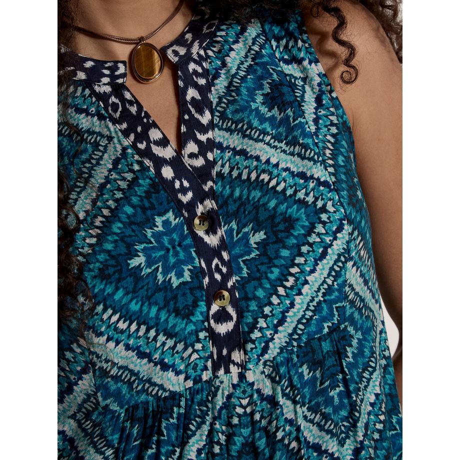 APRICOT Robe Midi Géométrique Patchwork Étages  