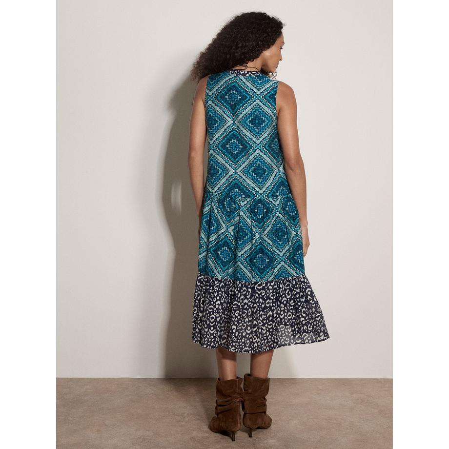 APRICOT Robe Midi Géométrique Patchwork Étages  