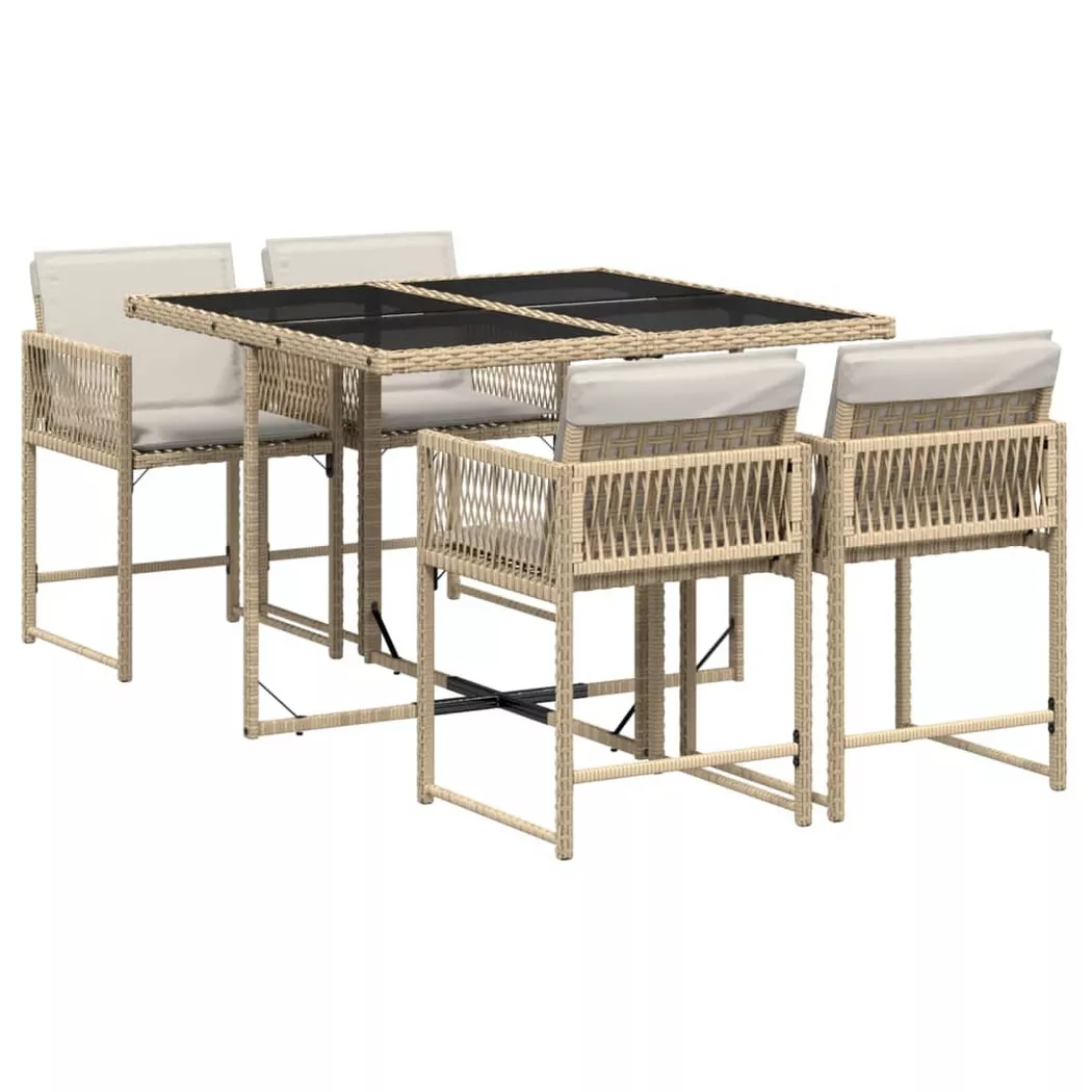 VidaXL - Ensemble de salle à manger de jardin rotin synthétique, One Size, Beige