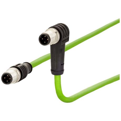 METZ CONNECT  M12 Industrial Ethernet Leitung, D-kodiert, 10.0 m, M12 Stecker gerade - M12 Stecker gewinkelt 