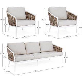 mutoni Gartenlounge maribela weiss (3er-set)  