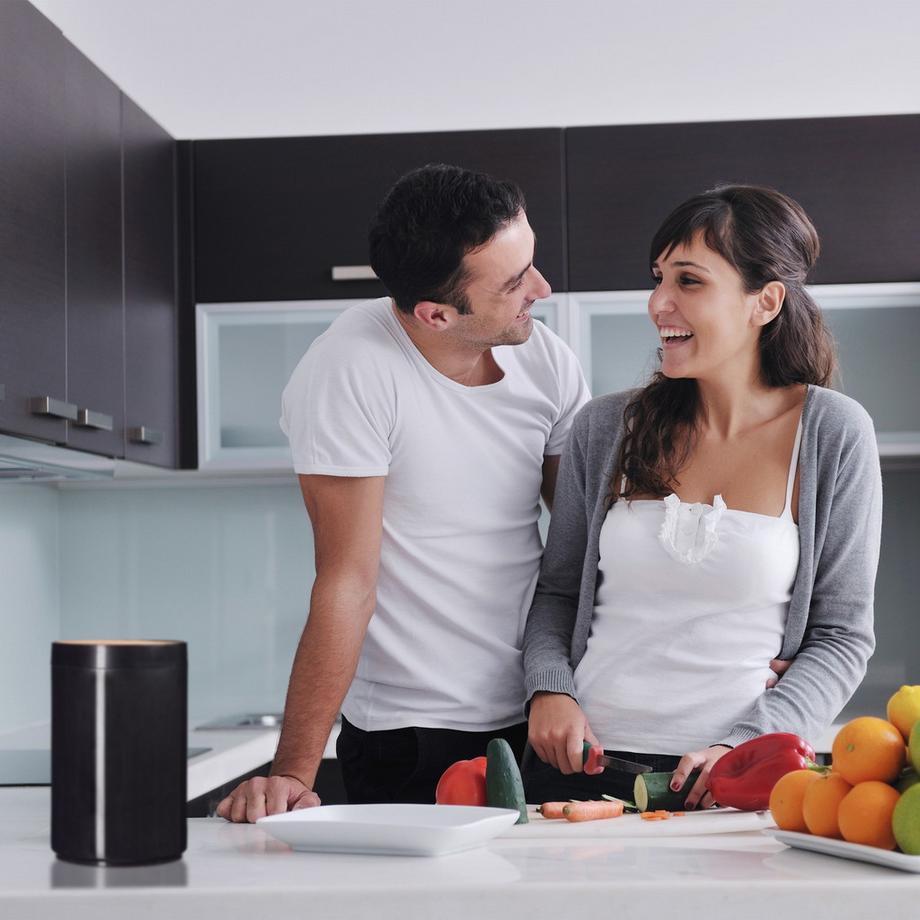 B2X Kosmetikkorb mit Schwenkdeckel aus Bambus  