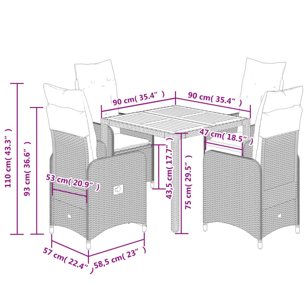 VidaXL Bistro set poly-rattan  