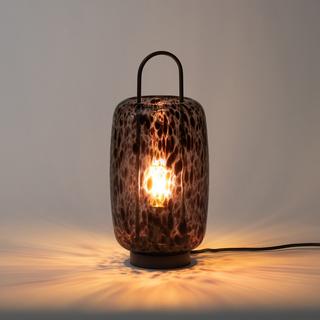 La Redoute Intérieurs Lampe à poser métal acier et verre ambré  